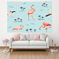 Wall Tapestry Art Decor Blanket Curtain Picnic Tablecloth Hanging Home Bedroom Living Room Dorm Decoration Polyester Animal Modern Flamingo Pattern