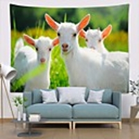 Wall Tapestry Art Decor Blanket Curtain Picnic Tablecloth Hanging Home Bedroom Living Room Dorm Decoration Polyester Animal Modern Lamb