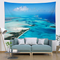 Wall Tapestry Art Decor Blanket Curtain Picnic Tablecloth Hanging Home Bedroom Living Room Dorm Decoration Polyester Beach Sea Sky