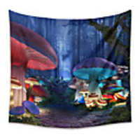 Wall Tapestry Art Decor Blanket Curtain Picnic Tablecloth Hanging Home Bedroom Living Room Dorm Decoration Polyester Big Mushroom Forest Cartoon Beauty Views