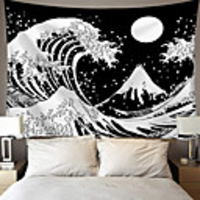 Wall Tapestry Art Decor Blanket Curtain Picnic Tablecloth Hanging Home Bedroom Living Room Dorm Decoration Polyester Big Waves