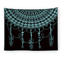 Wall Tapestry Art Decor Blanket Curtain Picnic Tablecloth Hanging Home Bedroom Living Room Dorm Decoration Polyester Black And Blue Indian Pattern