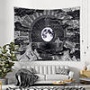 Wall Tapestry Art Decor Blanket Curtain Picnic Tablecloth Hanging Home Bedroom Living Room Dorm Decoration Polyester Black And White Line Moon