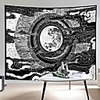 Wall Tapestry Art Decor Blanket Curtain Picnic Tablecloth Hanging Home Bedroom Living Room Dorm Decoration Polyester Black And White Moon