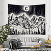 Wall Tapestry Art Decor Blanket Curtain Picnic Tablecloth Hanging Home Bedroom Living Room Dorm Decoration Polyester Black And White Sky Moon Mountains