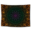 Wall Tapestry Art Decor Blanket Curtain Picnic Tablecloth Hanging Home Bedroom Living Room Dorm Decoration Polyester Black Background Gold Green Purple Colorful Bohemia Mandala View