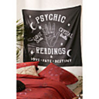 Wall Tapestry Art Decor Blanket Curtain Picnic Tablecloth Hanging Home Bedroom Living Room Dorm Decoration Polyester Black Background Hand Moon Star Letter View