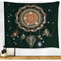 Wall Tapestry Art Decor Blanket Curtain Picnic Tablecloth Hanging Home Bedroom Living Room Dorm Decoration Polyester Black Background Starry Dream Catcher Beauty View