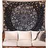 Wall Tapestry Art Decor Blanket Curtain Picnic Tablecloth Hanging Home Bedroom Living Room Dorm Decoration Polyester Black Floral Mandala View