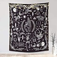 Wall Tapestry Art Decor Blanket Curtain Picnic Tablecloth Hanging Home Bedroom Living Room Dorm Decoration Polyester Black Gothic