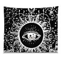 Wall Tapestry Art Decor Blanket Curtain Picnic Tablecloth Hanging Home Bedroom Living Room Dorm Decoration Polyester Black Sun Views