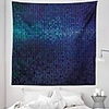 Wall Tapestry Art Decor Blanket Curtain Picnic Tablecloth Hanging Home Bedroom Living Room Dorm Decoration Polyester Blingbling Dark Blue Small Square Pattern
