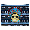 Wall Tapestry Art Decor Blanket Curtain Picnic Tablecloth Hanging Home Bedroom Living Room Dorm Decoration Polyester Blue Indian skull
