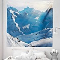 Wall Tapestry Art Decor Blanket Curtain Picnic Tablecloth Hanging Home Bedroom Living Room Dorm Decoration Polyester Blue Mountain Views