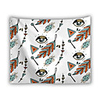 Wall Tapestry Art Decor Blanket Curtain Picnic Tablecloth Hanging Home Bedroom Living Room Dorm Decoration Polyester Blue Orange Feather Eyes Small Triangle Diamond Pattern