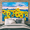 Wall Tapestry Art Decor Blanket Curtain Picnic Tablecloth Hanging Home Bedroom Living Room Dorm Decoration Polyester Blue Sky Sunflowers Beauty Views