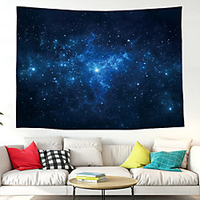 Wall Tapestry Art Decor Blanket Curtain Picnic Tablecloth Hanging Home Bedroom Living Room Dorm Decoration Polyester Blue Starry Sky