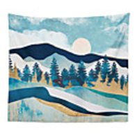 Wall Tapestry Art Decor Blanket Curtain Picnic Tablecloth Hanging Home Bedroom Living Room Dorm Decoration Polyester Blue Sunshine Mountain Trees Beauty Views