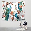 Wall Tapestry Art Decor Blanket Curtain Picnic Tablecloth Hanging Home Bedroom Living Room Dorm Decoration Polyester Branches Red Flowers Peacock Views