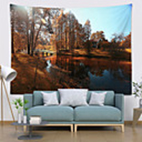 Wall Tapestry Art Decor Blanket Curtain Picnic Tablecloth Hanging Home Bedroom Living Room Dorm Decoration Polyester Brown Forest Cabin