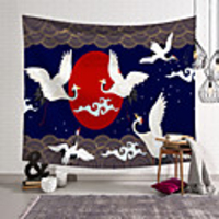 Wall Tapestry Art Decor Blanket Curtain Picnic Tablecloth Hanging Home Bedroom Living Room Dorm Decoration Polyester Chinese Style Red-Crowned Crane Ancient Style