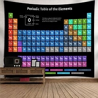Wall Tapestry Art Decor Blanket Curtain Picnic Tablecloth Hanging Home Bedroom Living Room Dorm Decoration Polyester Color Periodic Table miniinthebox