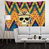 Wall Tapestry Art Decor Blanket Curtain Picnic Tablecloth Hanging Home Bedroom Living Room Dorm Decoration Polyester Color Plaid Indian Skull