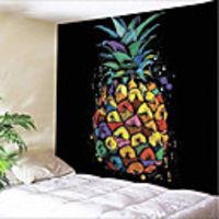 Wall Tapestry Art Decor Blanket Curtain Picnic Tablecloth Hanging Home Bedroom Living Room Dorm Decoration Polyester Colored Pineapple