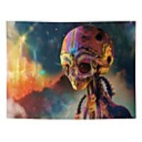 Wall Tapestry Art Decor Blanket Curtain Picnic Tablecloth Hanging Home Bedroom Living Room Dorm Decoration Polyester Colorful Building Skeleton Beauty Views