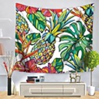 Wall Tapestry Art Decor Blanket Curtain Picnic Tablecloth Hanging Home Bedroom Living Room Dorm Decoration Polyester Colorful Pineapple And Leaves