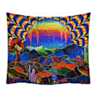 Wall Tapestry Art Decor Blanket Curtain Picnic Tablecloth Hanging Home Bedroom Living Room Dorm Decoration Polyester Colorful Sunshine Mountain Views