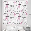 Wall Tapestry Art Decor Blanket Curtain Picnic Tablecloth Hanging Home Bedroom Living Room Dorm Decoration Polyester Eiffel Railroad Paris France Letter Pattern