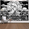 Wall Tapestry Art Decor Blanket Curtain Picnic Tablecloth Hanging Home Bedroom Living Room Dorm Decoration Polyester Eye Mushroom Black And White
