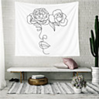 Wall Tapestry Art Decor Blanket Curtain Picnic Tablecloth Hanging Home Bedroom Living Room Dorm Decoration Polyester Flower People Stick Figure Views