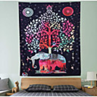Wall Tapestry Art Decor Blanket Curtain Picnic Tablecloth Hanging Home Bedroom Living Room Dorm Decoration Polyester Forest Elephant