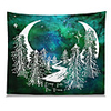 Wall Tapestry Art Decor Blanket Curtain Picnic Tablecloth Hanging Home Bedroom Living Room Dorm Decoration Polyester Forest Moon Star Views