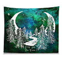 Wall Tapestry Art Decor Blanket Curtain Picnic Tablecloth Hanging Home Bedroom Living Room Dorm Decoration Polyester Forest Moon Star Views