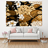 Wall Tapestry Art Decor Blanket Curtain Picnic Tablecloth Hanging Home Bedroom Living Room Dorm Decoration Polyester Golden Leaf White Flower