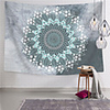 Wall Tapestry Art Decor Blanket Curtain Picnic Tablecloth Hanging Home Bedroom Living Room Dorm Decoration Polyester Gray Blue Mandala View