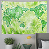 Wall Tapestry Art Decor Blanket Curtain Picnic Tablecloth Hanging Home Bedroom Living Room Dorm Decoration Polyester Green Map