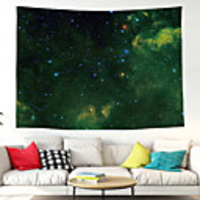 Wall Tapestry Art Decor Blanket Curtain Picnic Tablecloth Hanging Home Bedroom Living Room Dorm Decoration Polyester Green Starry Sky