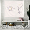 Wall Tapestry Art Decor Blanket Curtain Picnic Tablecloth Hanging Home Bedroom Living Room Dorm Decoration Polyester Hands Love Stick Figure View