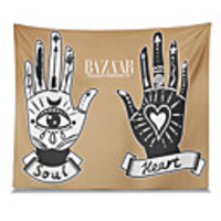 Wall Tapestry Art Decor Blanket Curtain Picnic Tablecloth Hanging Home Bedroom Living Room Dorm Decoration Polyester Hands Soul Heart Views