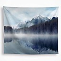 Wall Tapestry Art Decor Blanket Curtain Picnic Tablecloth Hanging Home Bedroom Living Room Dorm Decoration Polyester Lake Snow Mountain Pattern
