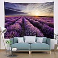 Wall Tapestry Art Decor Blanket Curtain Picnic Tablecloth Hanging Home Bedroom Living Room Dorm Decoration Polyester Lavender Field