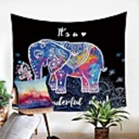 Wall Tapestry Art Decor Blanket Curtain Picnic Tablecloth Hanging Home Bedroom Living Room Dorm Decoration Polyester Letter Colorful India Elephant View