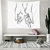 Wall Tapestry Art Decor Blanket Curtain Picnic Tablecloth Hanging Home Bedroom Living Room Dorm Decoration Polyester Lovers Hands Together Stick Figure Views