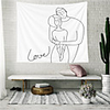 Wall Tapestry Art Decor Blanket Curtain Picnic Tablecloth Hanging Home Bedroom Living Room Dorm Decoration Polyester Lovers Letter Stick Figure View