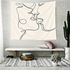 Wall Tapestry Art Decor Blanket Curtain Picnic Tablecloth Hanging Home Bedroom Living Room Dorm Decoration Polyester Lovers Mouth Together Stick Figure Views