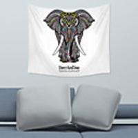 Wall Tapestry Art Decor Blanket Curtain Picnic Tablecloth Hanging Home Bedroom Living Room Dorm Decoration Polyester Mandala Elephant